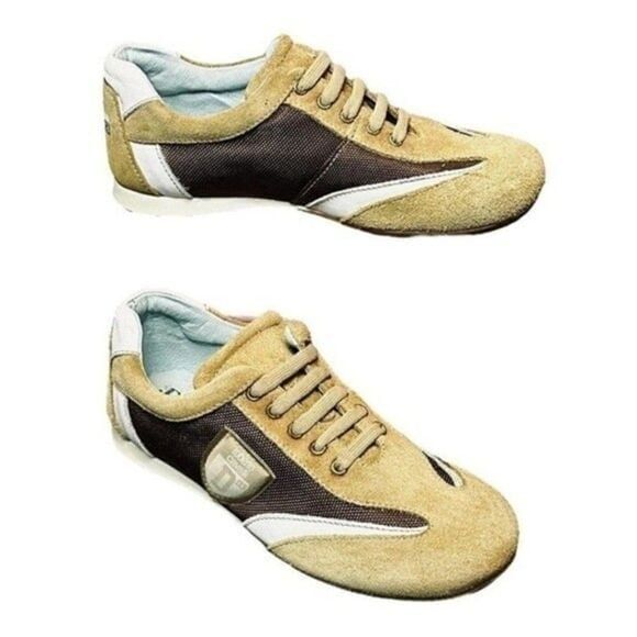 Roberto Cavalli Brown Suede and Leather Kicks sz 3.5 - Picture 4 of 7